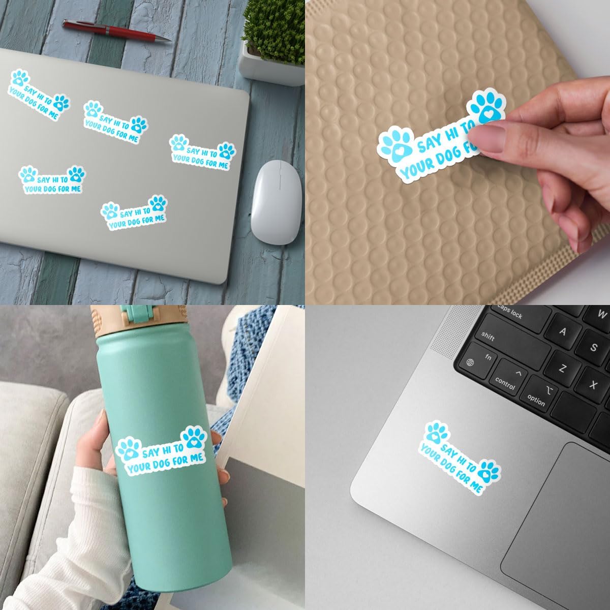 3 Pcs Say Hi to Your Dog for Me Sticker, Dog Decals for Cars, Bumper Sticker - Vinyl Decal Waterproof for Water Bottles Laptop Phone Car Window Helmet 5 Inches