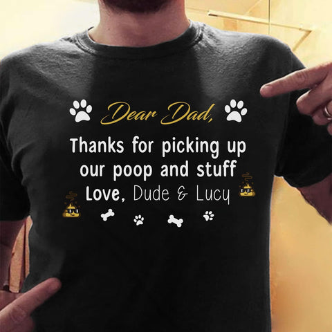 Personalized Dog Dad Shirts for Men, Best Dog Dad Ever Tshirt Gifts Fathers Day, Custom Funny Dogfather T-Shirt (TS24)