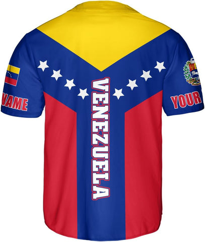 Custom Venezuela Jerseys for Men Venezuela Flag T-Shirt Venezuela Coat of Arms Shirt Venezuelan Pride Venezuela Flag Jerseys