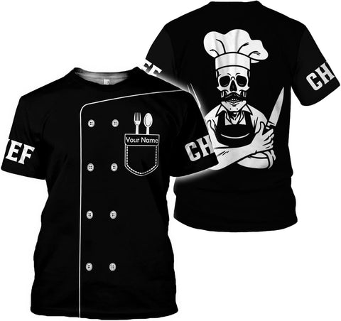 MoonArt Personalized Chef Shirt, 3D Chef Shirt Gifts Lover Men Women, Tshirt Chef Cook Knife, Master Chef Gifts