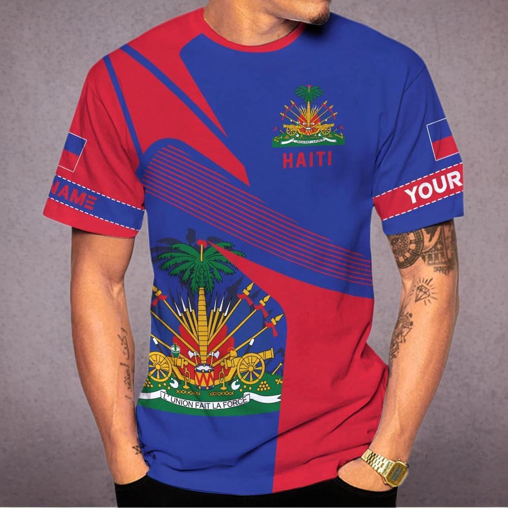 Ligthuy Personalized Haiti Shirt 3D, Haitians Flag Pride Shirt, Haiti Shirts for Men & Women, Haitian Pride Tshirt S-5XL