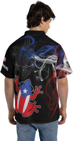 Artparel Personalized Puerto Rico AOP Bowling Jersey Puerto Rico Shirt 3D Puerto Rico Shirt for Men Women Puerto Rican Jersey