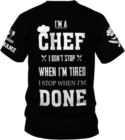 MoonArt Personalized Chef Shirt, 3D Chef Shirt Gifts Lover Men Women, Tshirt Chef Cook Knife, Master Chef Gifts