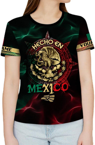 Mostefy Personalized Name Mexican Shirts 3D Customized Mexico Shirt US Flag, Mexican Shirts for Women Unisex