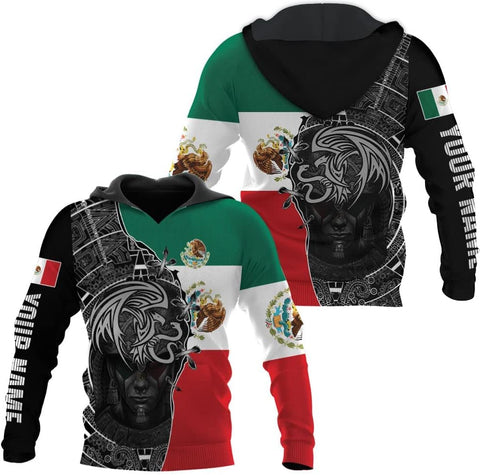 Personalized Name Mexican Hoodie 3D, Customized Mexican Hoodies for Men, Unisex Mexico Hoodie, Mexico Hoodies for Men 1