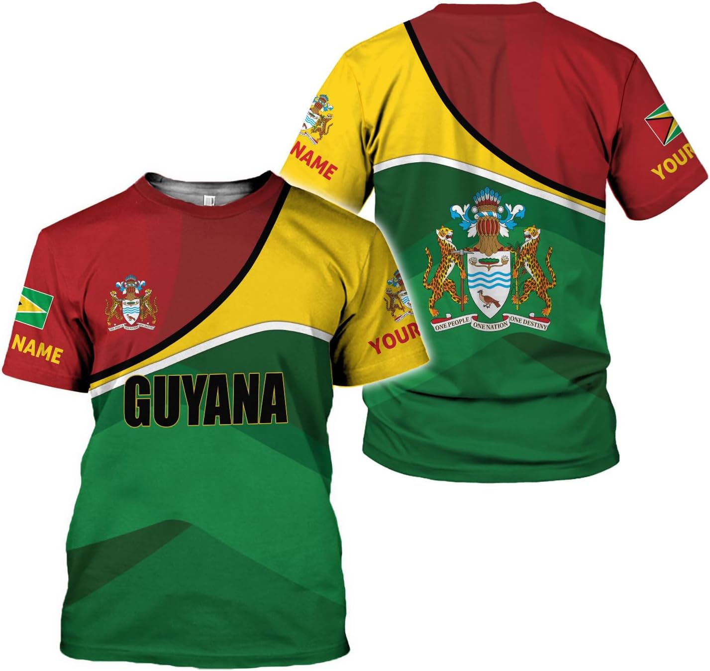 Personalized Name Guyana Shirts for Men and Women,Guyana Flag Funny Patriotic T-Shirt, Guyanese Pride Flag Shirt