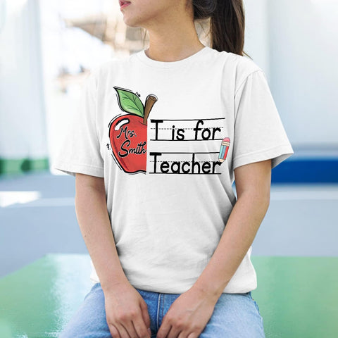 Personalized Teacher Shirts, Custom Teacher Shirt for Women, Cute Teacher T-Shirt, Gift Idea for Teacher, Teaching Shirt Tee