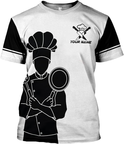 Custom Chef Shirt Chef Shirts for Men Gifts for Master Chef Lovers Custom Chef T Shirts for Men Funny 3D Chef Shirts for Men