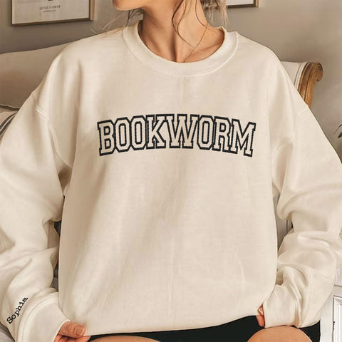 Custom Embroidered Book Sweatshirt One More Chapter Wildflower Graphic Reading For Women Crewneck Book Lover Gift Booktrovert