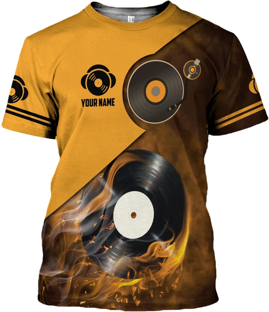 AOVL Personalized DJ Shirts 3D Custom DJ Shirts for Men Women DJ Gifts for Men EDM Music Festival Gifts for Men Music DJ Gift