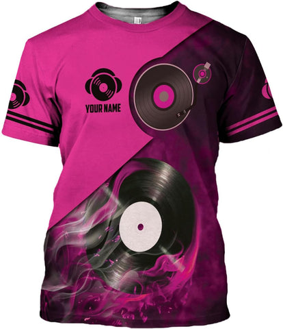 AOVL Personalized DJ Shirts 3D Custom DJ Shirts for Men Women DJ Gifts for Men EDM Music Festival Gifts for Men Music DJ Gift