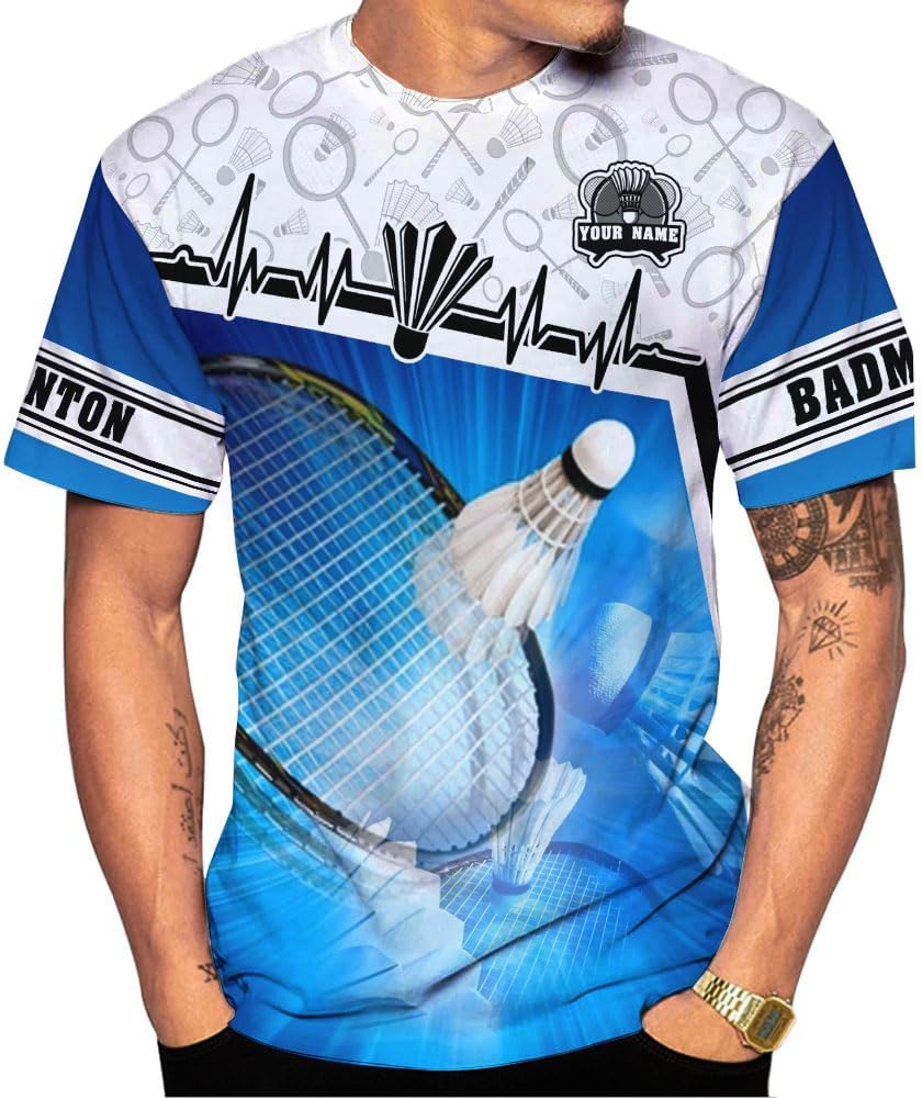 Personalized Name Badminton 3D Shirt, Best Coach Ever Sport Fans Gift T-Shirt, Custom Badminton 3D Shirt for Badminton Lovers