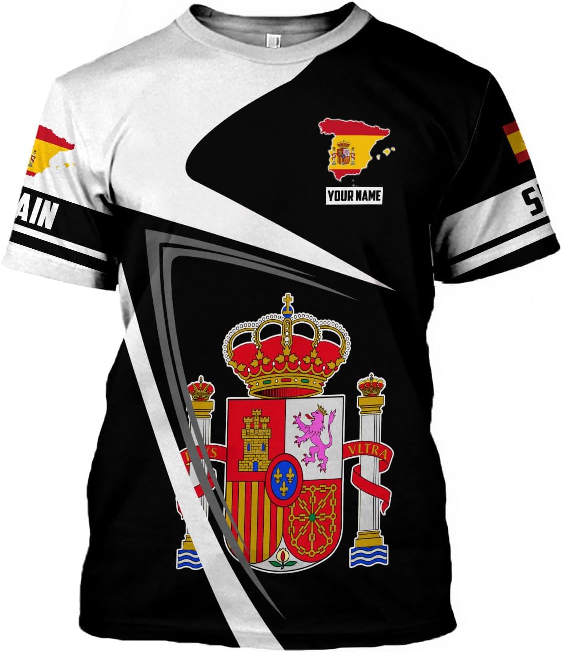 MoonArt Personalized Spain Shirt Custom Spain Espana Flag Shirts for Men and Women, Spain Spanish Pride