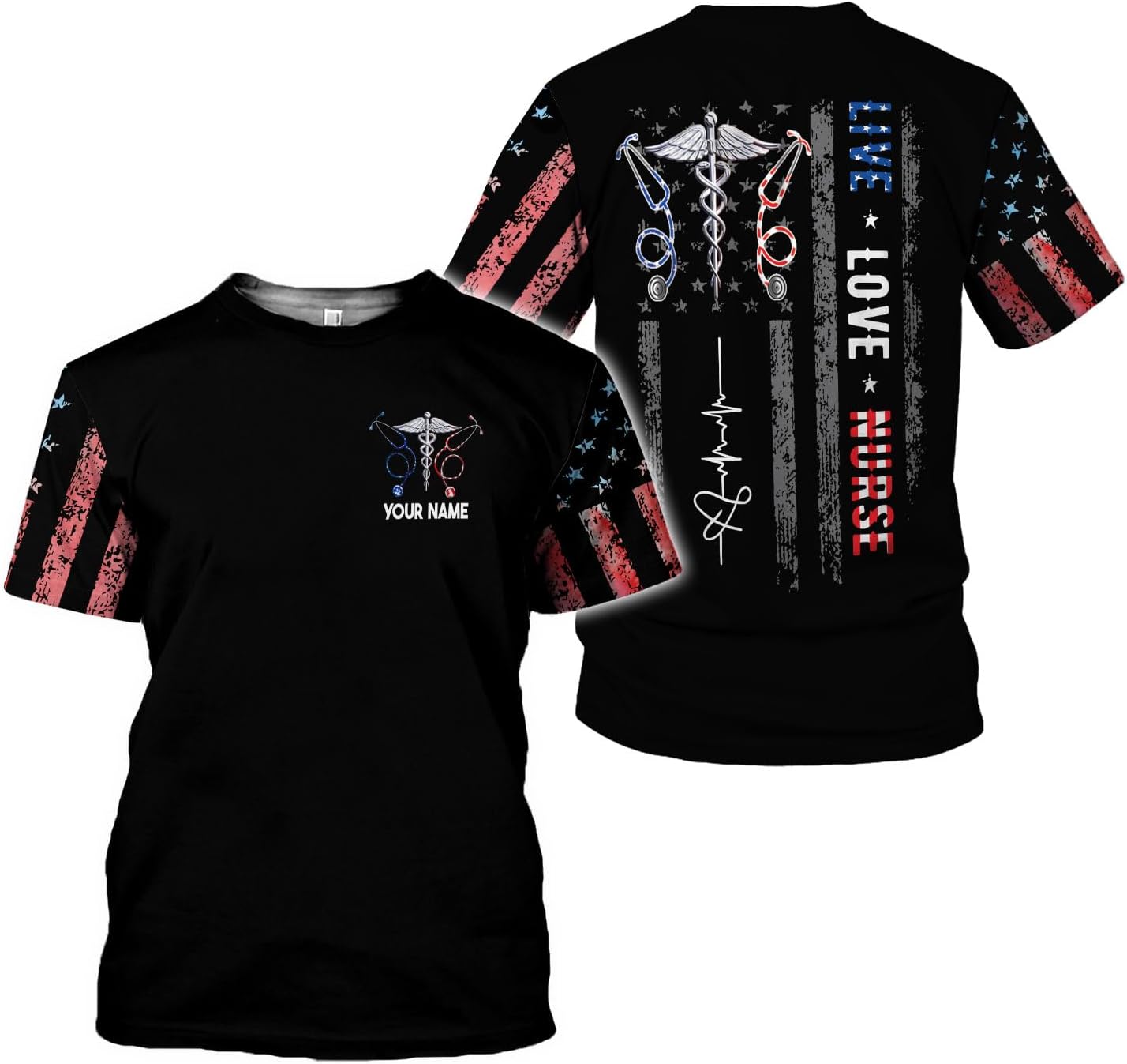 Custom Er Nurse Shirts for Women Future Nurse Shirt 3D Nursing Shirts for Nurses Emergency Nurse Shirt CNA Shirts CNA Shirt