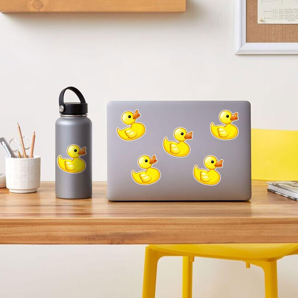 (3Pcs) Yellow Duck Sticker Funny Meme Cute Duck Decal, Duck Vinyl Sticker, Rubber Duck Sticker, Find The Duck Vinyl Sticker - Stickers for Laptop Water Bottle Phone Car Window Helmet 3 Inches (D2)