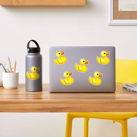 (3Pcs) Yellow Duck Sticker Funny Meme Cute Duck Decal, Duck Vinyl Sticker, Rubber Duck Sticker, Find The Duck Vinyl Sticker - Stickers for Laptop Water Bottle Phone Car Window Helmet 3 Inches (D2)