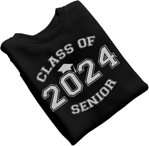 MAPrints Personalized Senior 2024 Embroidered Sweatshirt, Graduation 2024 Class Of 2024 Senior Class Of 2024 Graduation Shirt