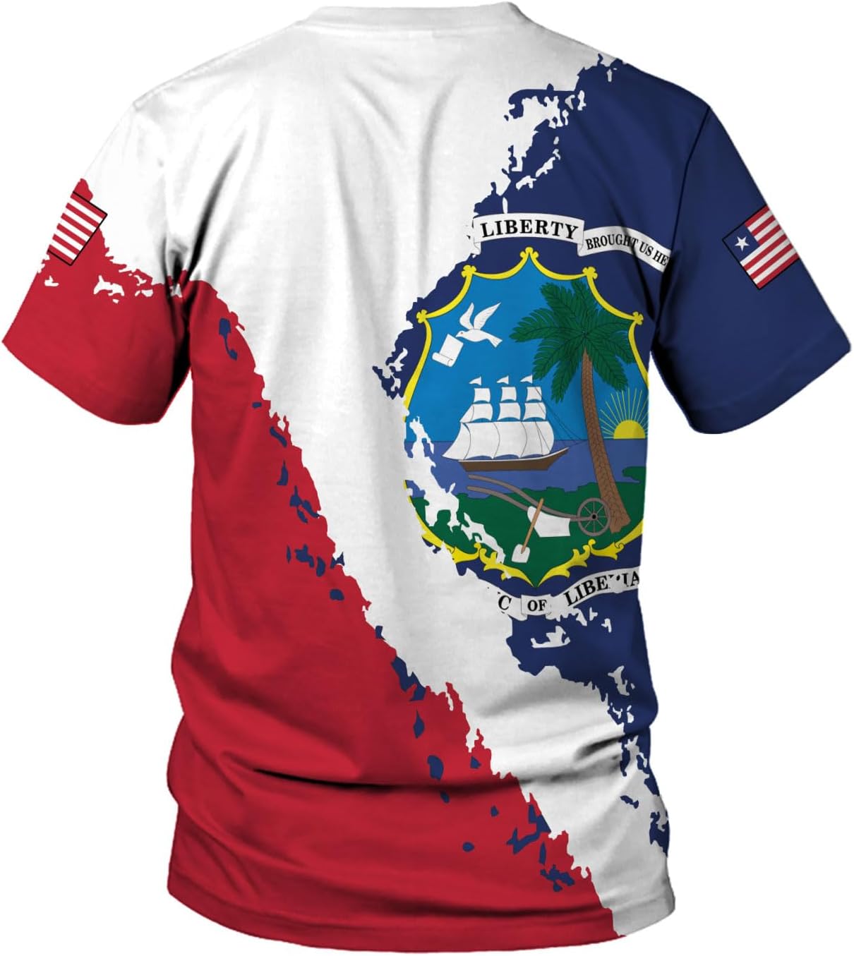 MoonArt Personalized Liberia Shirts Liberian Coat of Arms Flag Liberia 3D Shirts Liberia Liberian Pride Gift