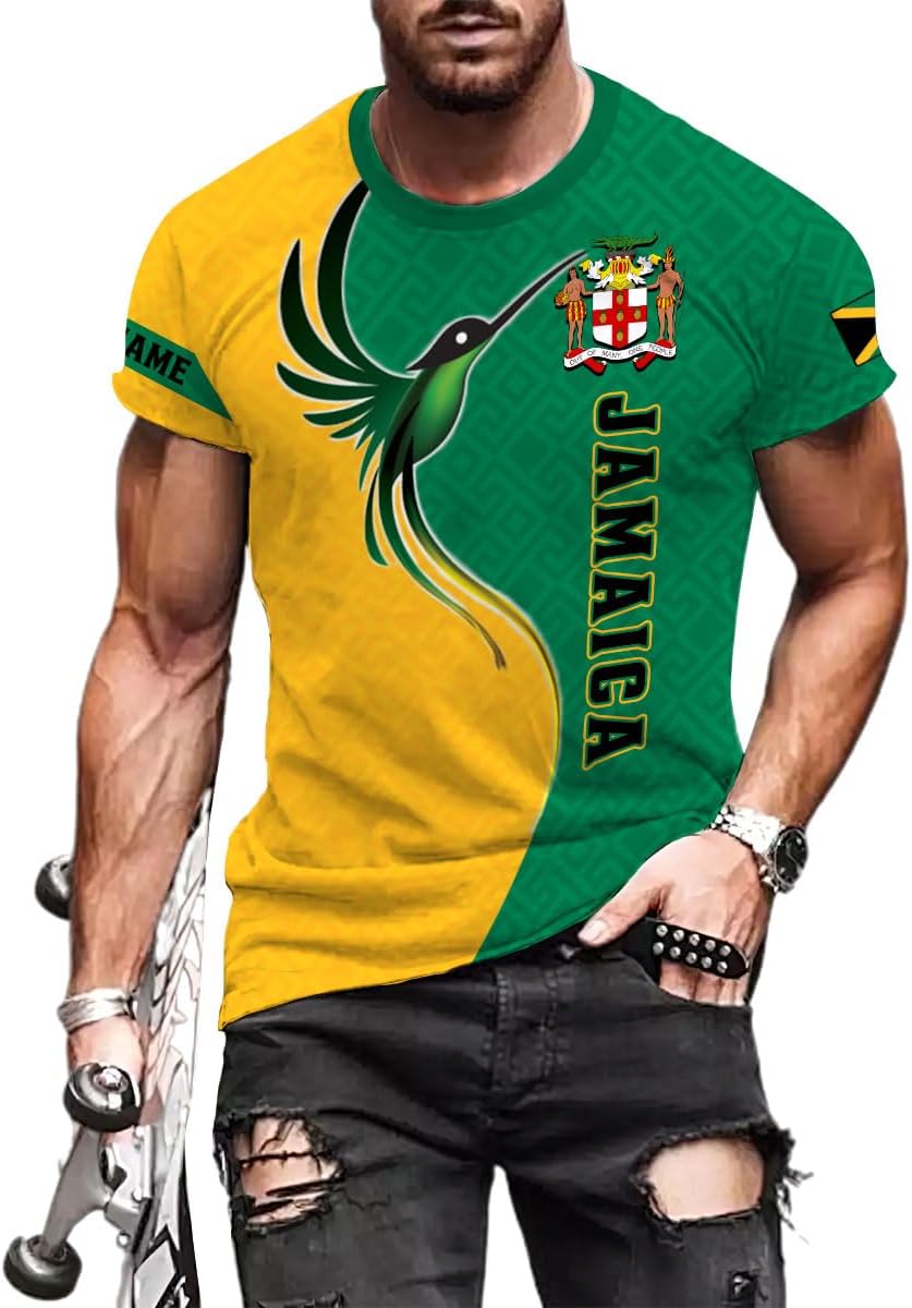 MoonArt Personalized Jamaica Shirt Custom Jamaica Flag Lion Hoodie for Men and Women, Jamaican Pride T-Shirt, Jamaicana