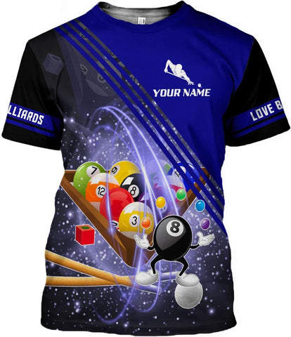 Parvii Personalized Billiards Shirt for Men, 8 Ball Pool Shirt, Billiards Gift