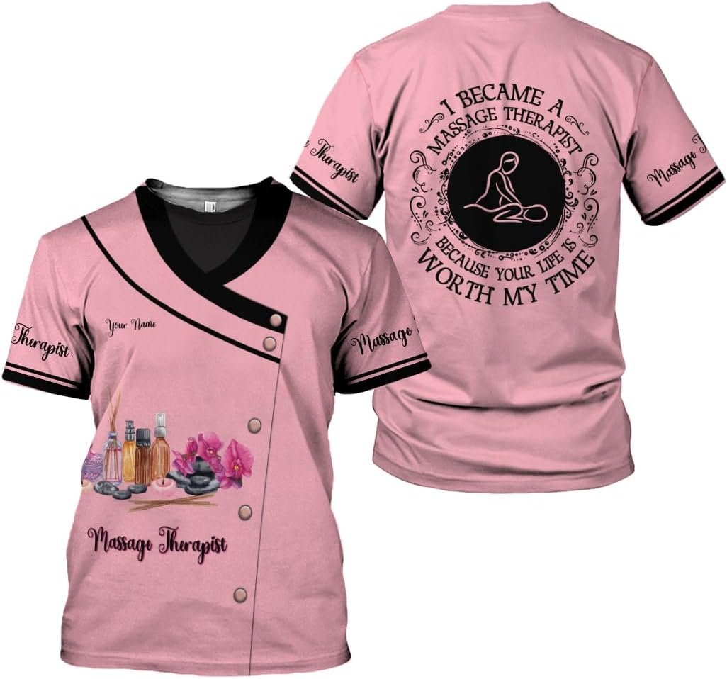 Personalized Massage Therapist Women's T-Shirt - Spa Uniform, Gift
