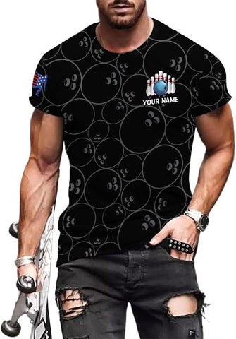 Pretyprints Personalized Bowling Shirt - Custom Bowling Gift for Women & Men