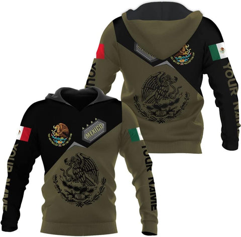 Mostprints Personalized Name Mexican Hoodie 3D, Customized Mexican Hoodies for Men, Unisex Mexico Hoodie, Mexico Hoodies for Men