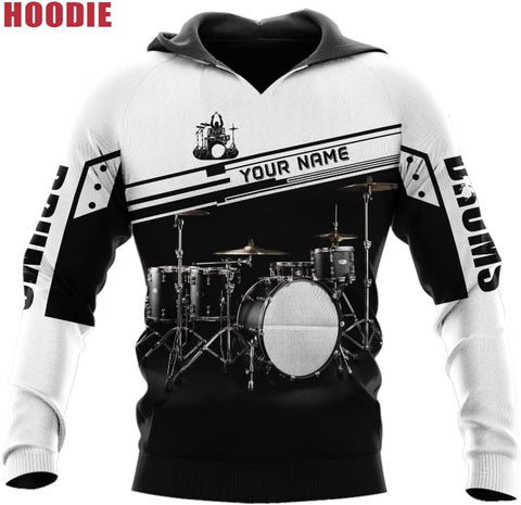 Personalized 3D Drummer Shirt - Custom Name 3D Drum Shirt Gift for Women & Men