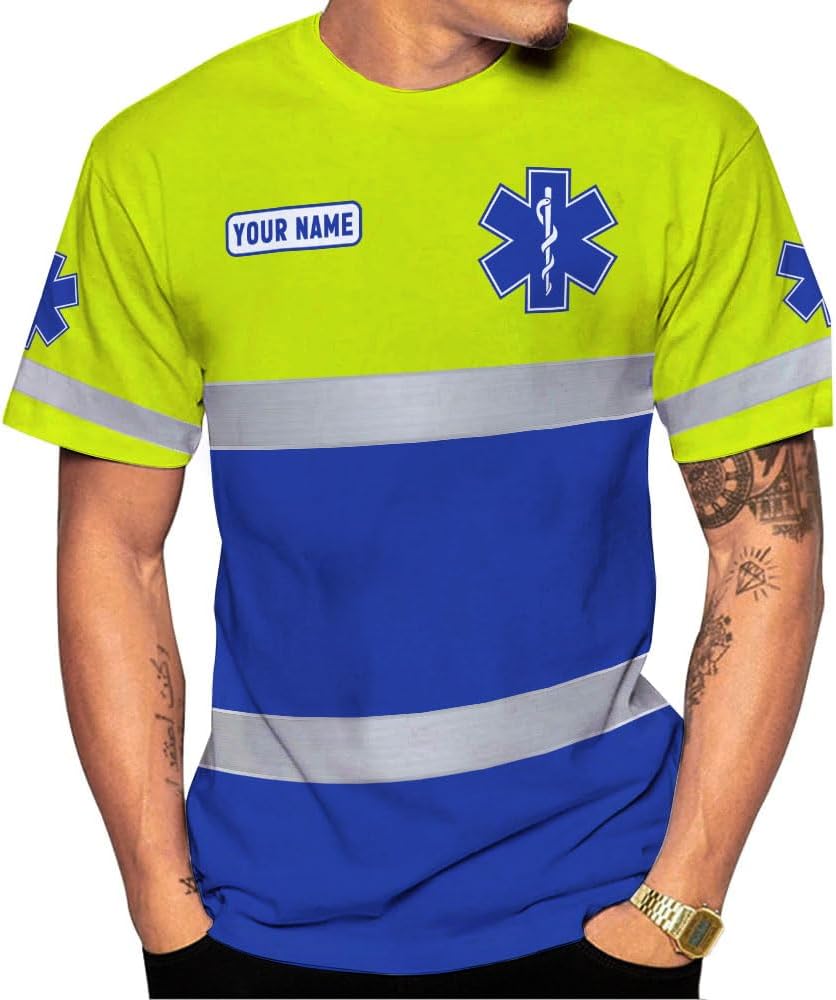 Podagree Personalized EMT Shirt, EMS Shirt, Customized EMS Shirts,EMT Paramedic Uniform Emergency Medical Technician Shirts