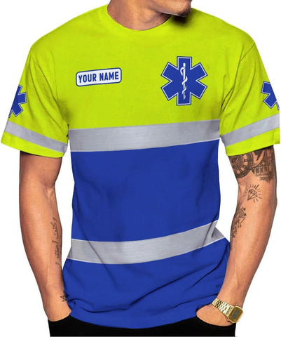 Podagree Personalized EMT Shirt, EMS Shirt, Customized EMS Shirts,EMT Paramedic Uniform Emergency Medical Technician Shirts