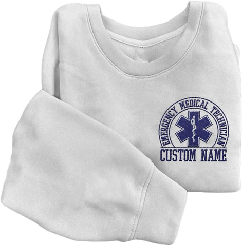 Suseaz Embroidered EMT EMS Sweatshirt Custom Paramedic Shirt Emergency Medical Services Hoodie