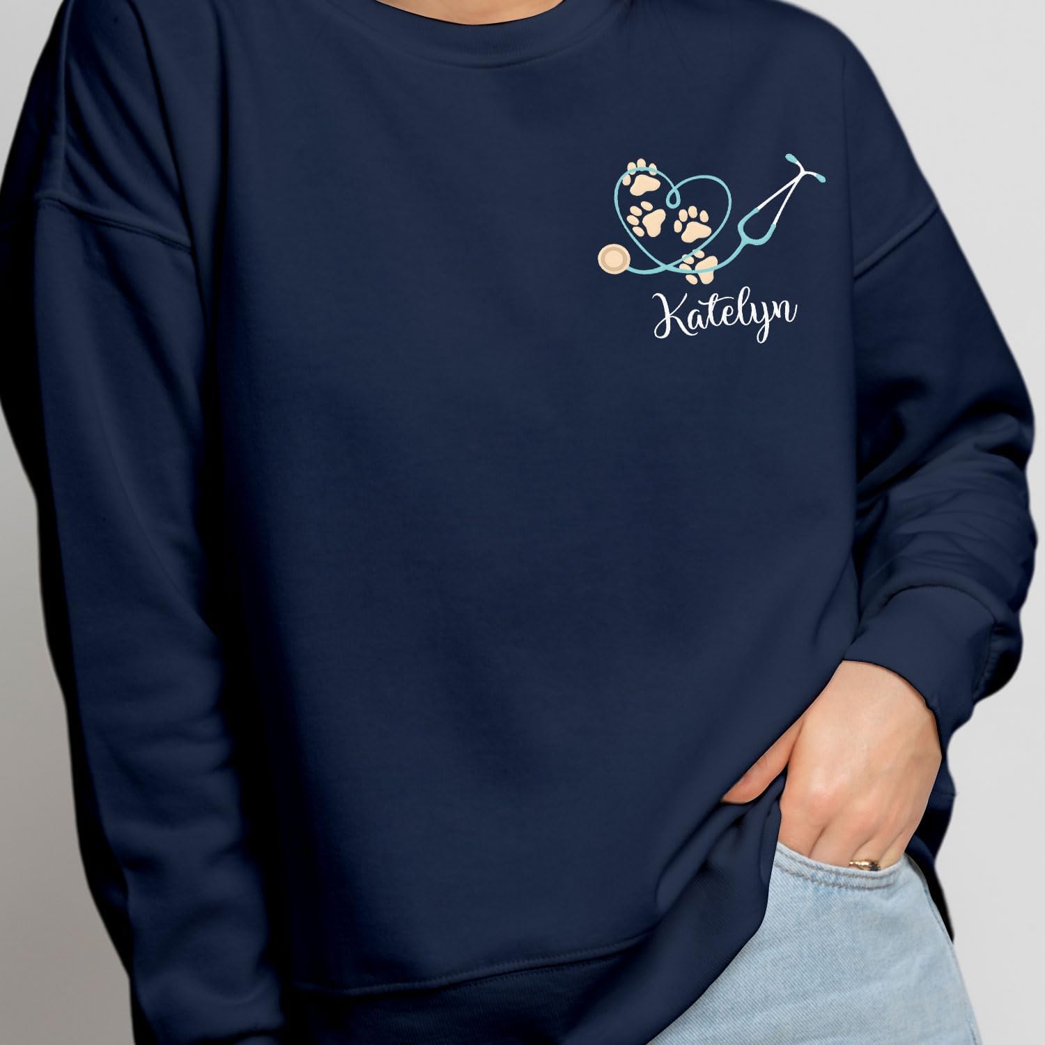 Personalized Veterinarian Embroidered Sweatshirt, Custom Vet Tech Shirt, Veterinary Technician Week Gifts, Veterinary Gifts