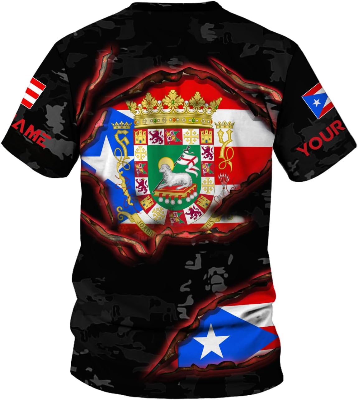 Mostprints Personalized Name Puerto Rico Shirt, Customized Puerto Rico Shirts for Men and Women, Puerto Rico Flag T-Shirt3