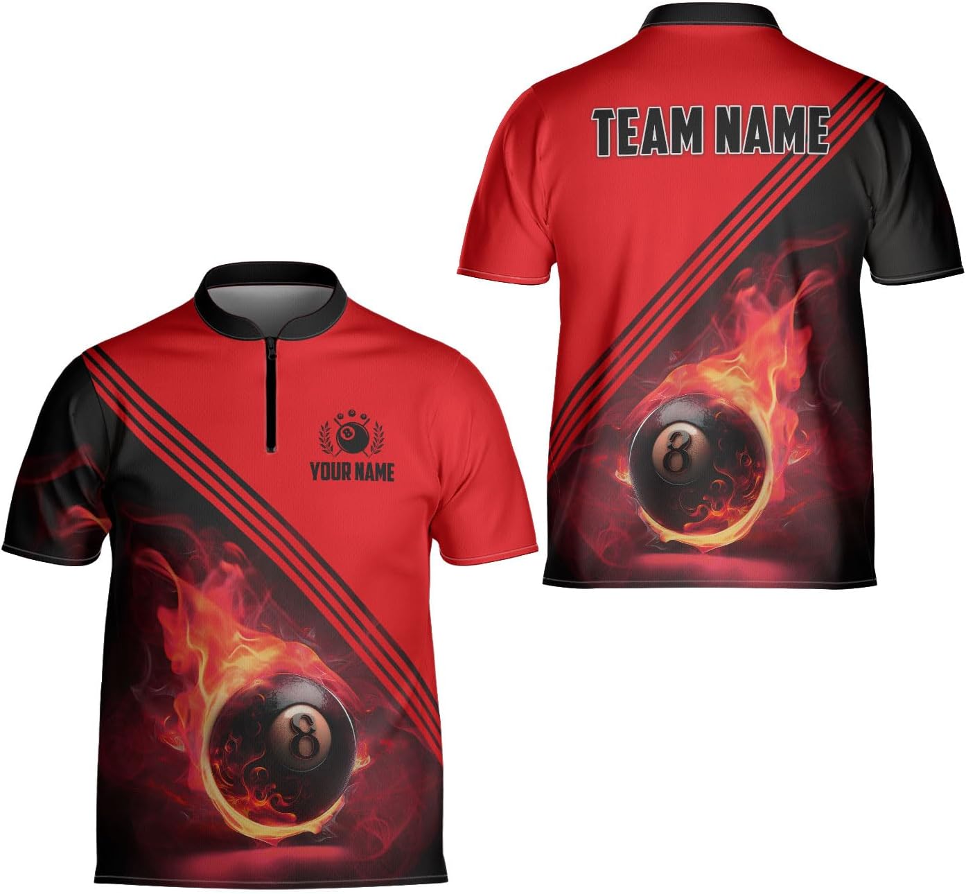 Ligthuy Personalized Billiard Jersey 3D, 8 Ball Shirt, Billiards Shirts for Men, Billiard Gifts for Men and Women S-5XL