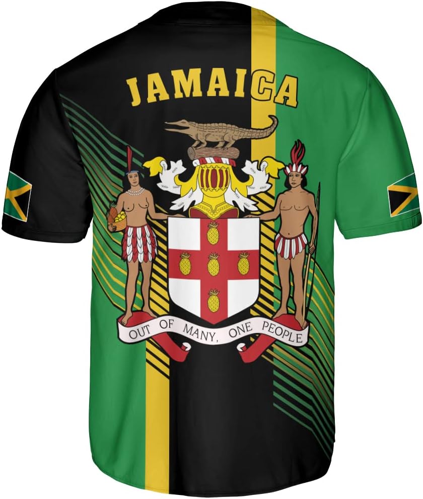 Leprints Personalized Jamaica Baseball Jersey Shirt, Custom Team Name Jamaican Baseball Jersey for Men, Women