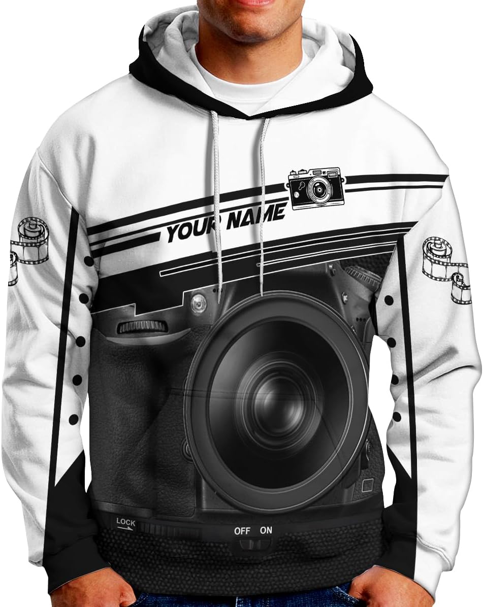 Mostprints Personalized Name Photography Shirt 3D, Custom Photographer Shirts, Camera Tshirt Men & Women Photographer Gifts