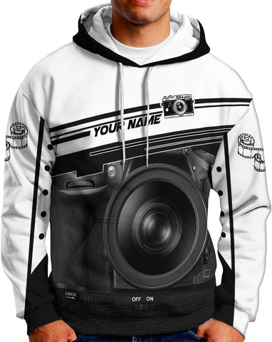 Mostprints Personalized Name Photography Shirt 3D, Custom Photographer Shirts, Camera Tshirt Men & Women Photographer Gifts