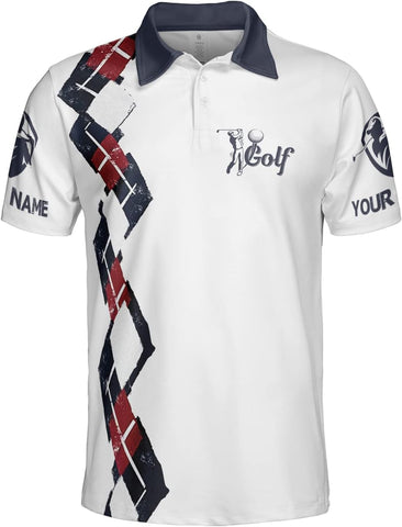 RoyalBro Personalized Funny Golf Polo Shirts for Men, Golf Polo Shirts for Dad, Grandpa Funny Golf Shirts for Men Golf Gift (Golf 9) Multicolor