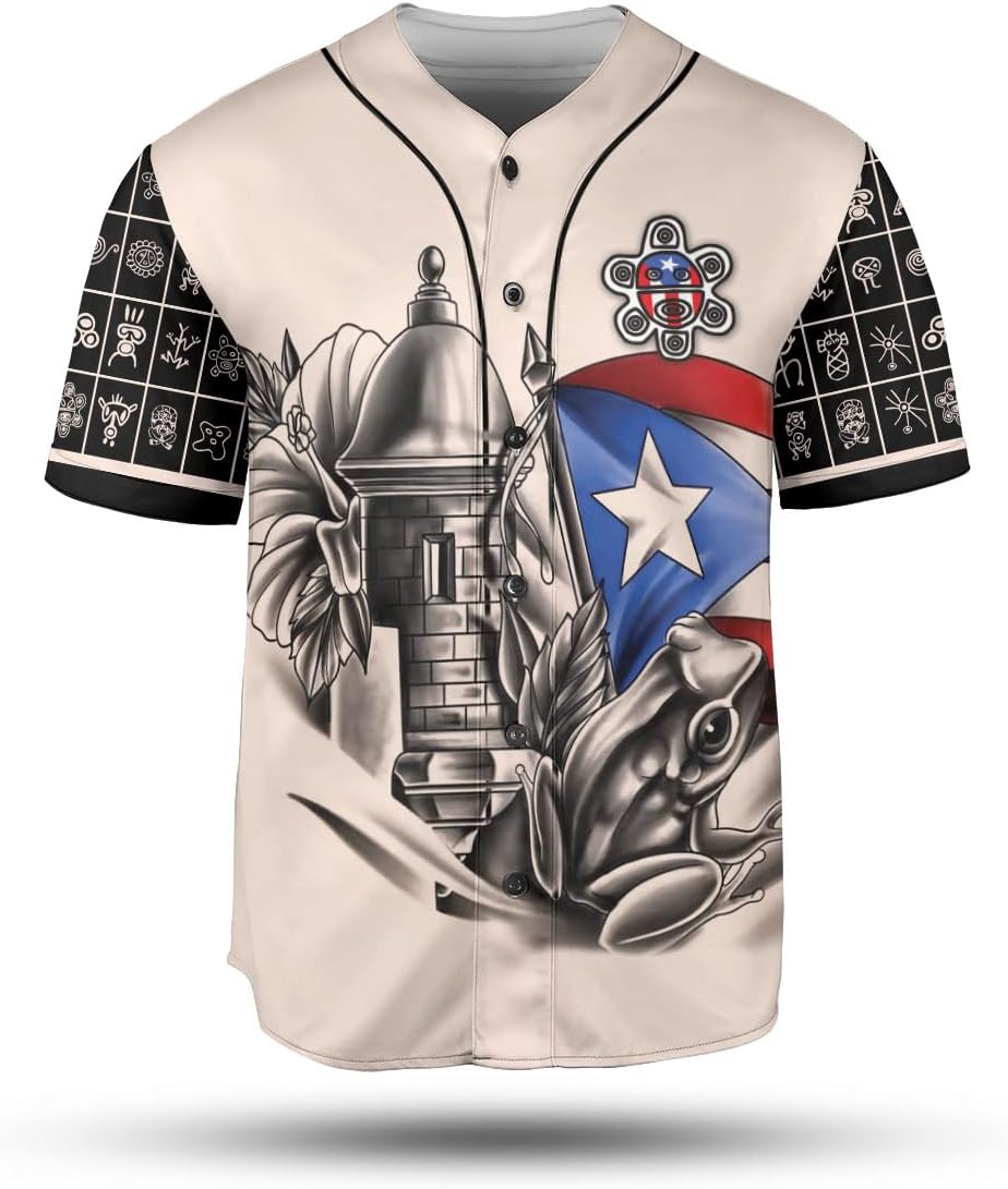 Personalized Puerto Rico Baseball Shirt, Customized Team Name Puerto Rican Baseball Jersey for Men