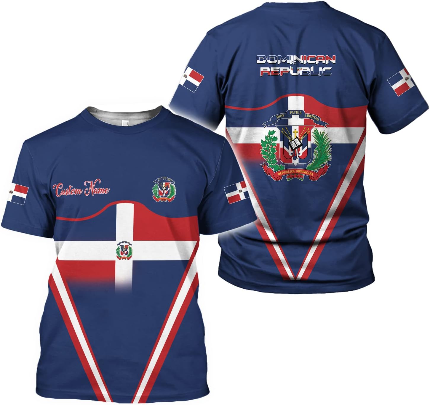 Vybonz Personalized Dominican Republic Shirts 3D, Republica Dominicana Tshirt, Dominican Republic Flag Shirt