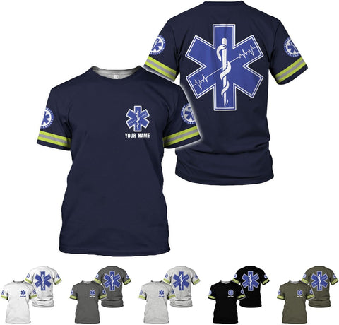 Podagree Personalized EMT Shirt, EMS Shirt, Customized EMS Shirts,EMT Paramedic Uniform Emergency Medical Technician Shirts