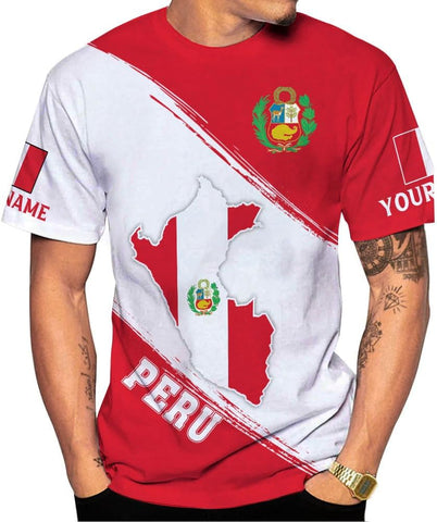 MoonArt Personalized Peru Shirts for Men, Perú Mens Shirt, Peru Flag Shirt, Peruvian T Shirt, Peru Jersey, Peruvian Shirts