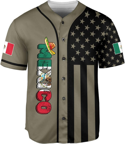 RoyalBro Personalized Mexico Baseball Jersey, Mexican Jersey for Men & Women, Mexican Flag Jersey, Mexico Shirt Camisas