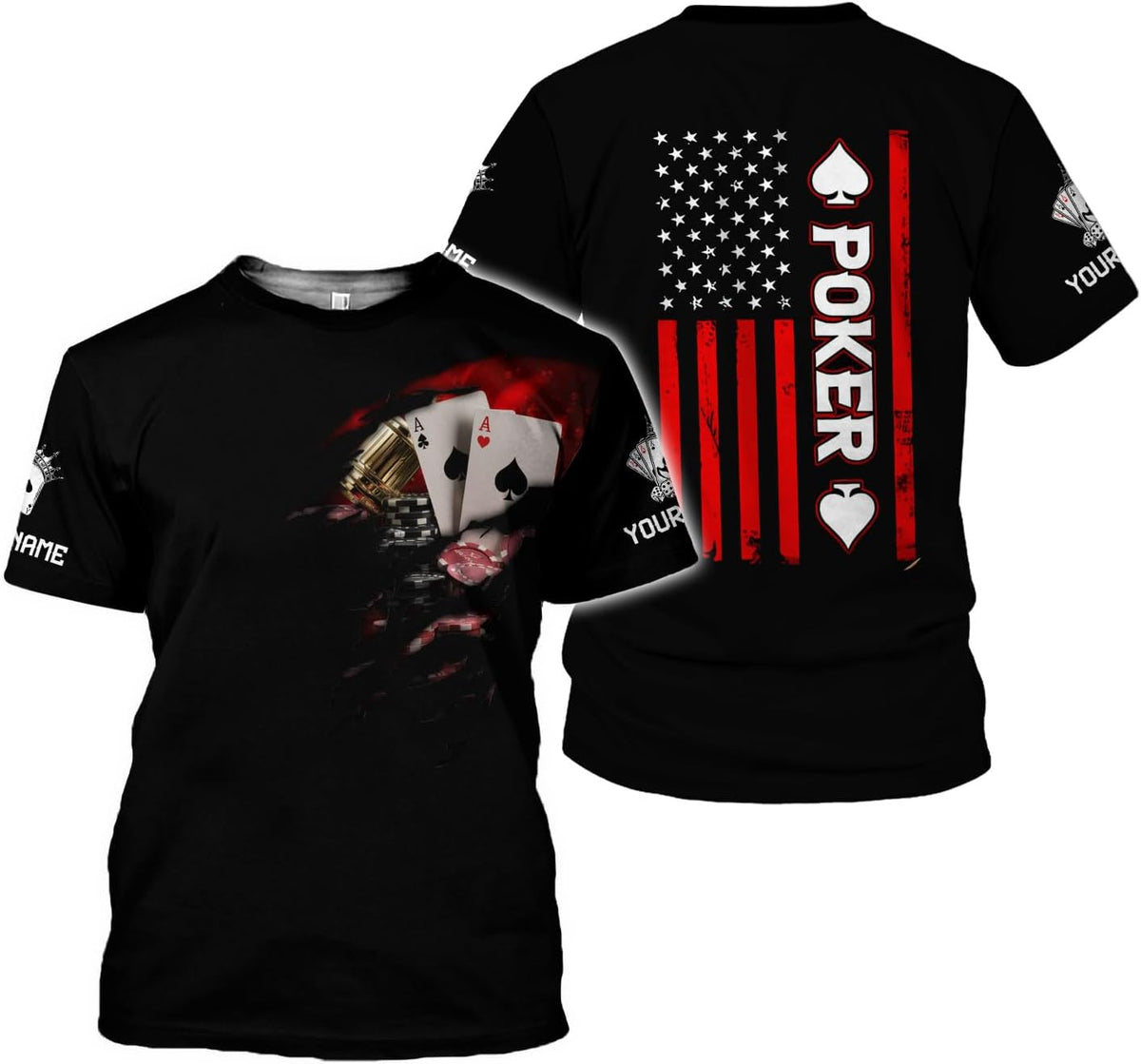 Royal Fight Personalized Poker Shirt 3D Funny Poker Shirt for Men Casino Poker Shirt Gifts Men Women Funny Poker Gift