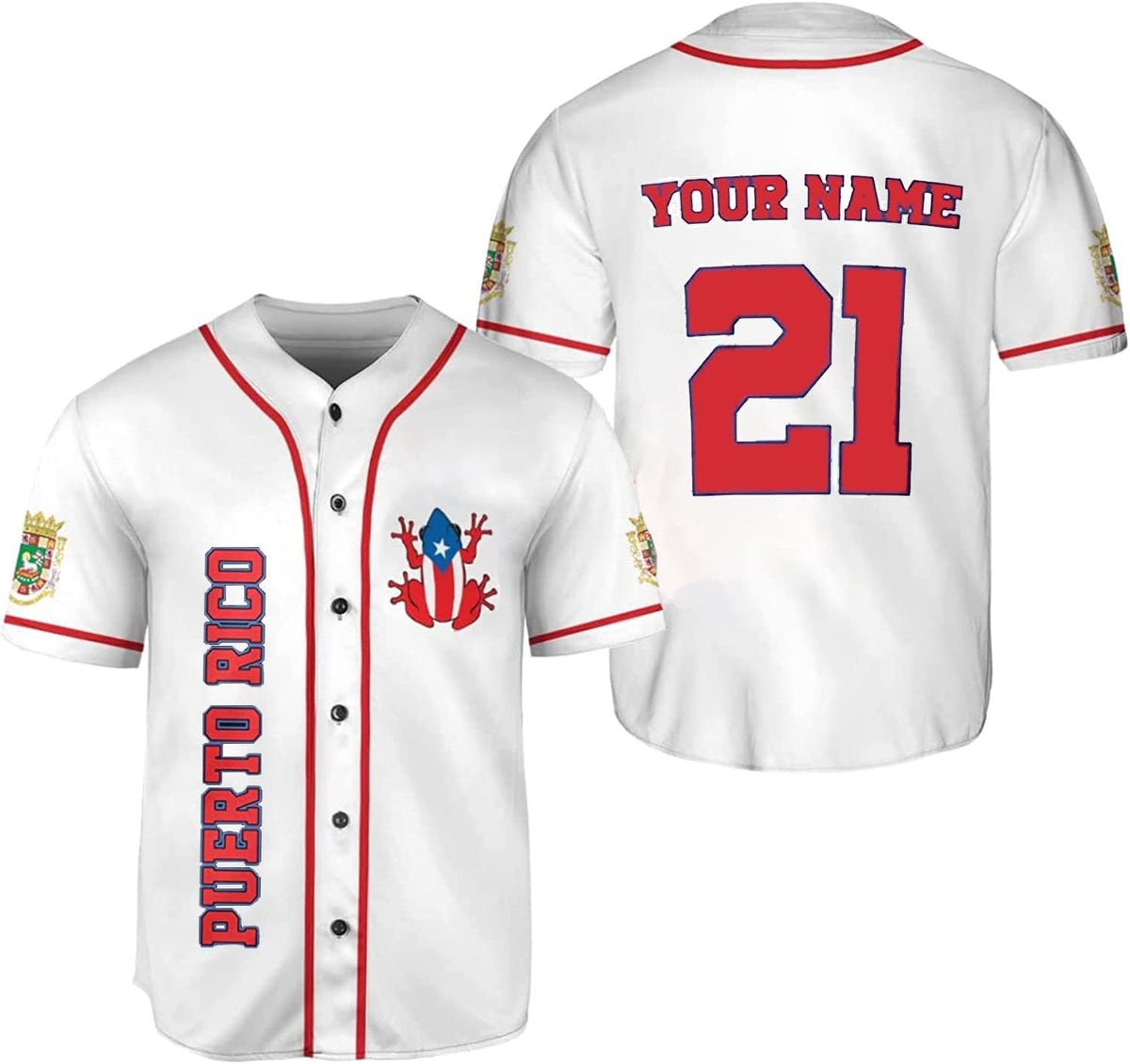 RoyalBro Personalized Puerto Rico Baseball Shirt - Custom Team Name, Puerto Rican Baseball Jersey for Men