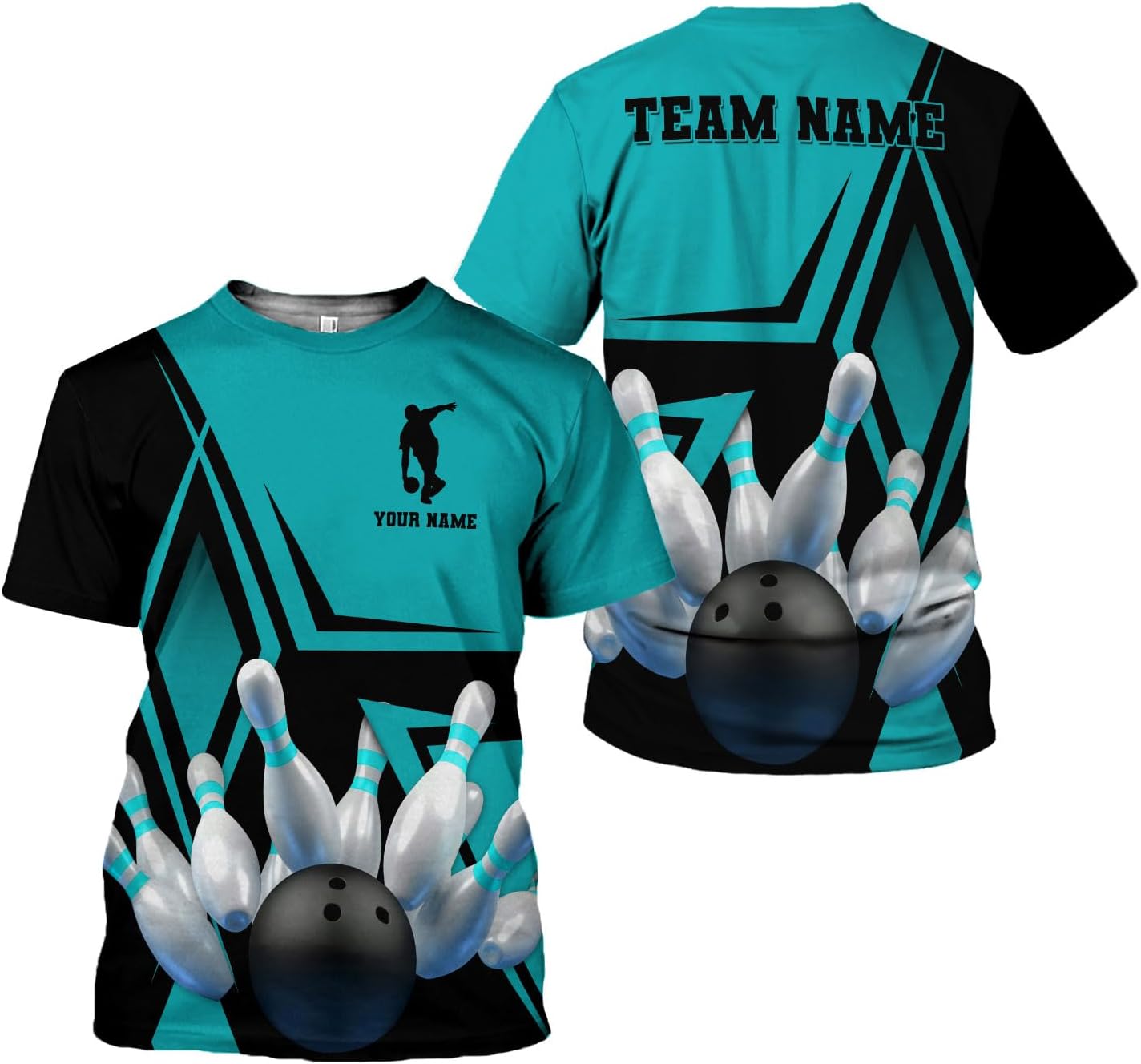 Personalized Bowling Shirt Custom Name Shirts Gift for Women & Men Womens Polo Team 3D Unisex Jersey Short Sleeve Funny