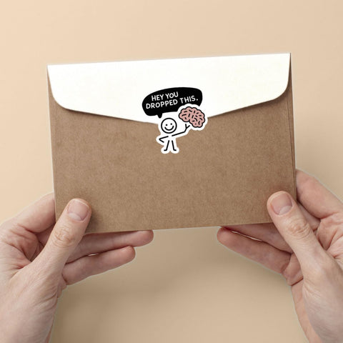 (3Pcs) Hey You Dropped This Brain Sticker, Hard Hat Sticker, Cute Joke Sarcastic Quote Meme, Funny Stickers for Adults - Vinyl Stickers 3 Inches for Laptop Water Bottle Phone Car Window Helmet