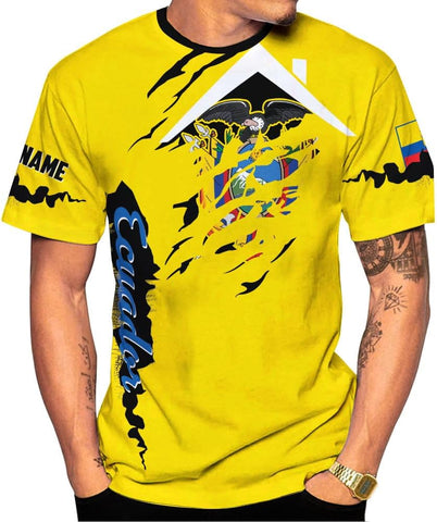 Mostprints Personalized Name Ecuador Shirt 3D, Ecuador Ecuadorian Flag Pride Gift T-Shirt, Ecuador Shirts for Men Women S-5XL