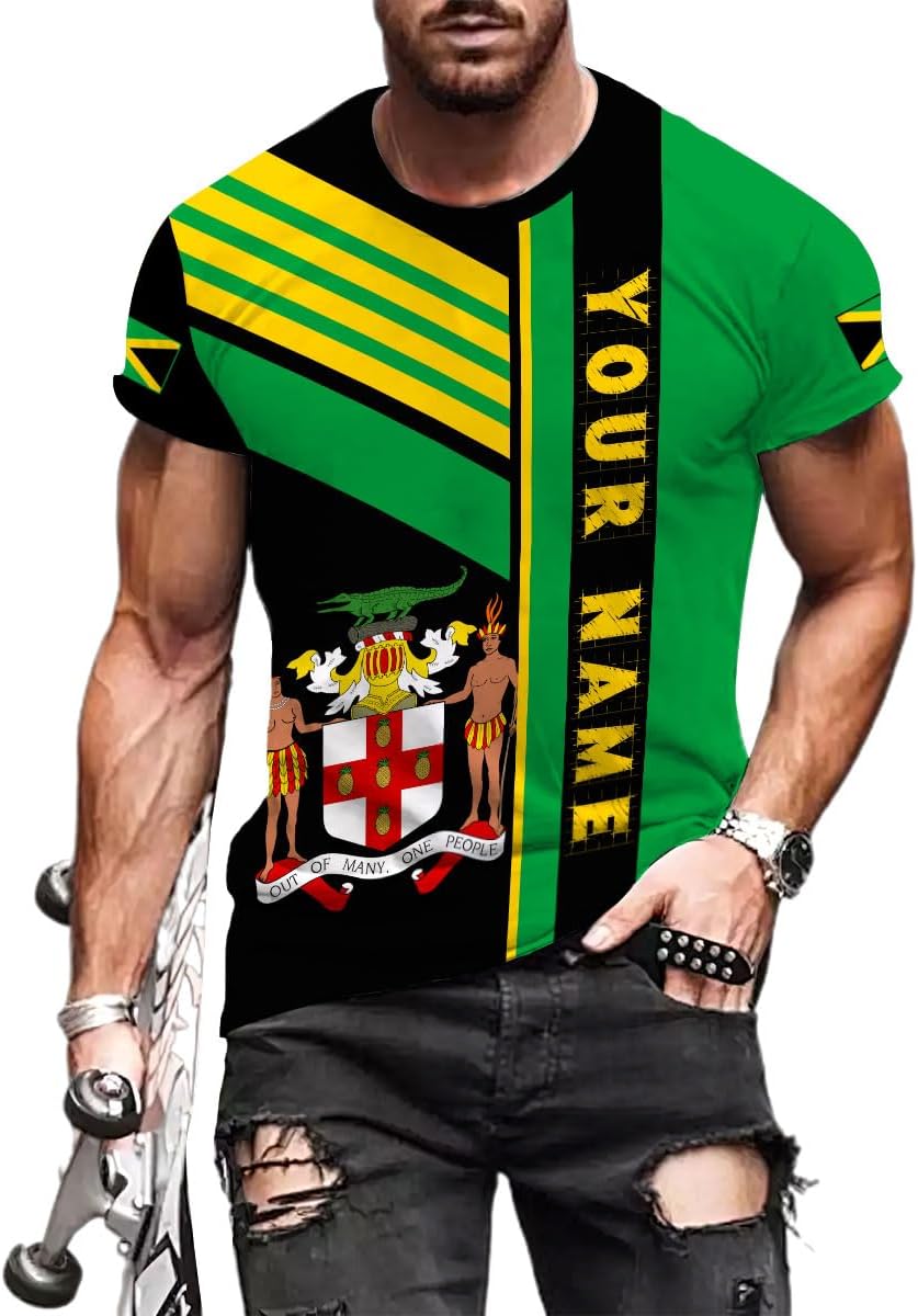 MoonArt Personalized Jamaica Shirt Custom Jamaica Flag Lion Hoodie for Men and Women, Jamaican Pride T-Shirt, Jamaicana