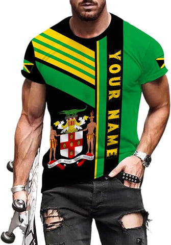 MoonArt Personalized Jamaica Shirt Custom Jamaica Flag Lion Hoodie for Men and Women, Jamaican Pride T-Shirt, Jamaicana